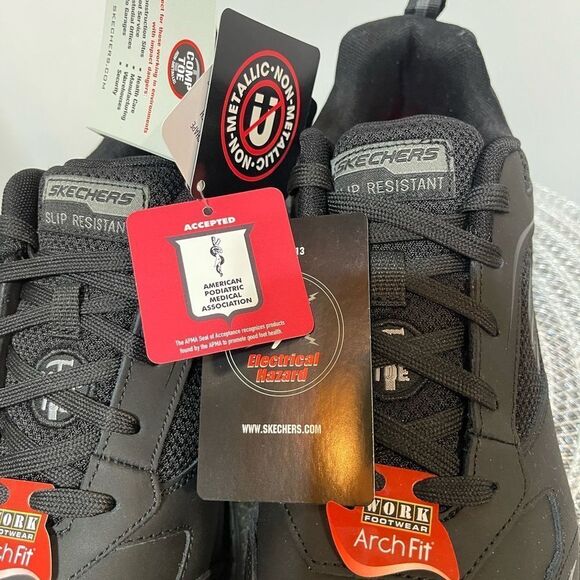 Sketcher’s Men’s Work Footwear Size 11 Black/Charcoal NWT - Picture 4 of 16